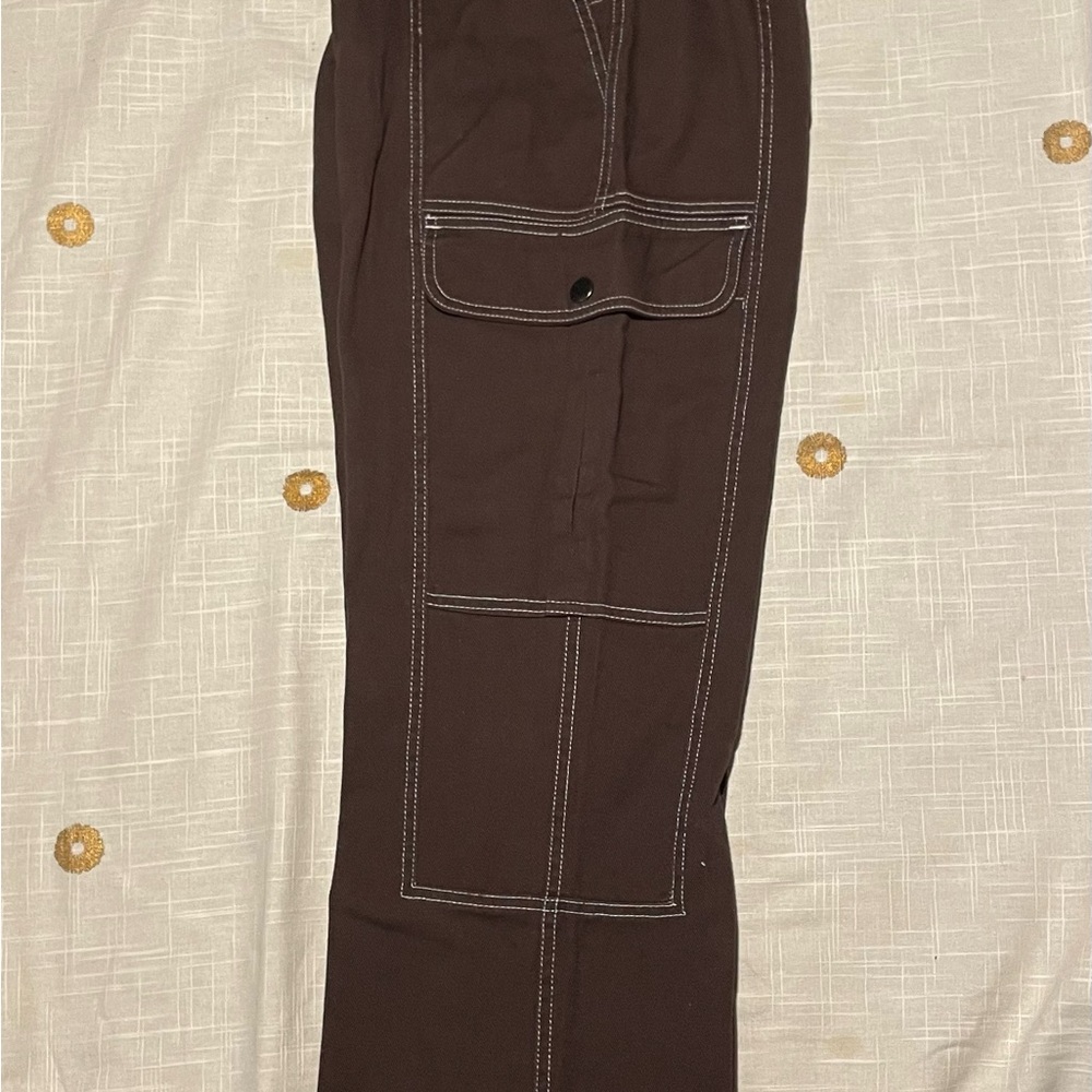 Hesperus Dark Brown Carpenter Jeans with Contrast Stitching